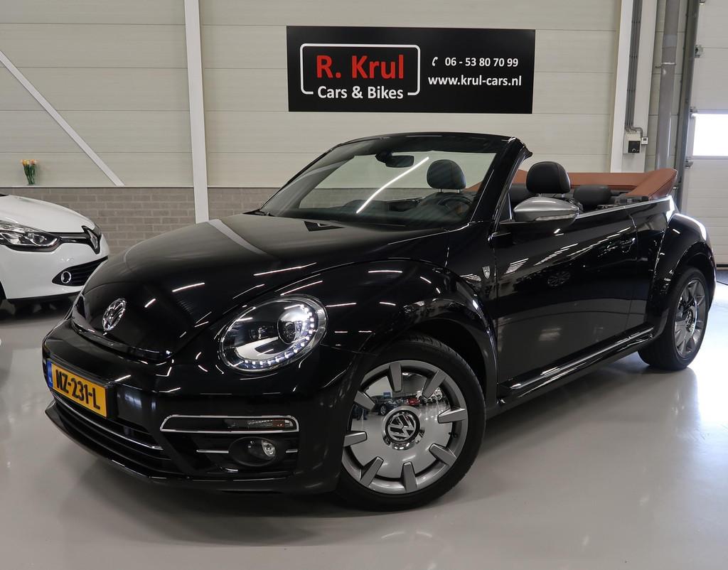 Volkswagen Beetle Cabriolet 1.4 TSI Karmann Automaat Leer/Al, Stof, Gebruikt, 4 stoelen, Zwart
