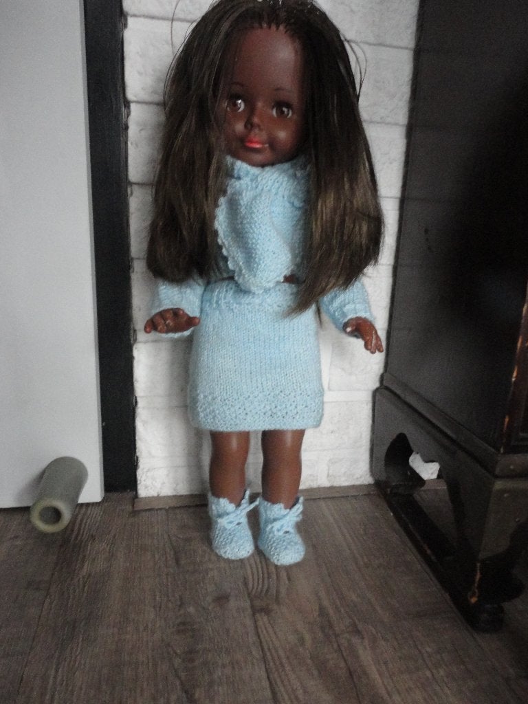 MOOIE VINTAGE BRUINE POP /SCHILPAD/ SCHILDKROT//44 CM, Ophalen of Verzenden, Zo goed als nieuw, Pop