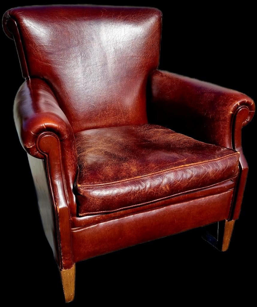 Schapenleren Muylaert fauteuil bruin rood + BEZORGING