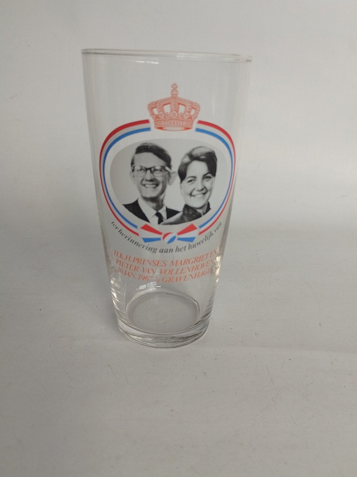 Margriet en Pieter, glas, huwelijk 1967, Ophalen of Verzenden, Nieuw, Nederland, Servies