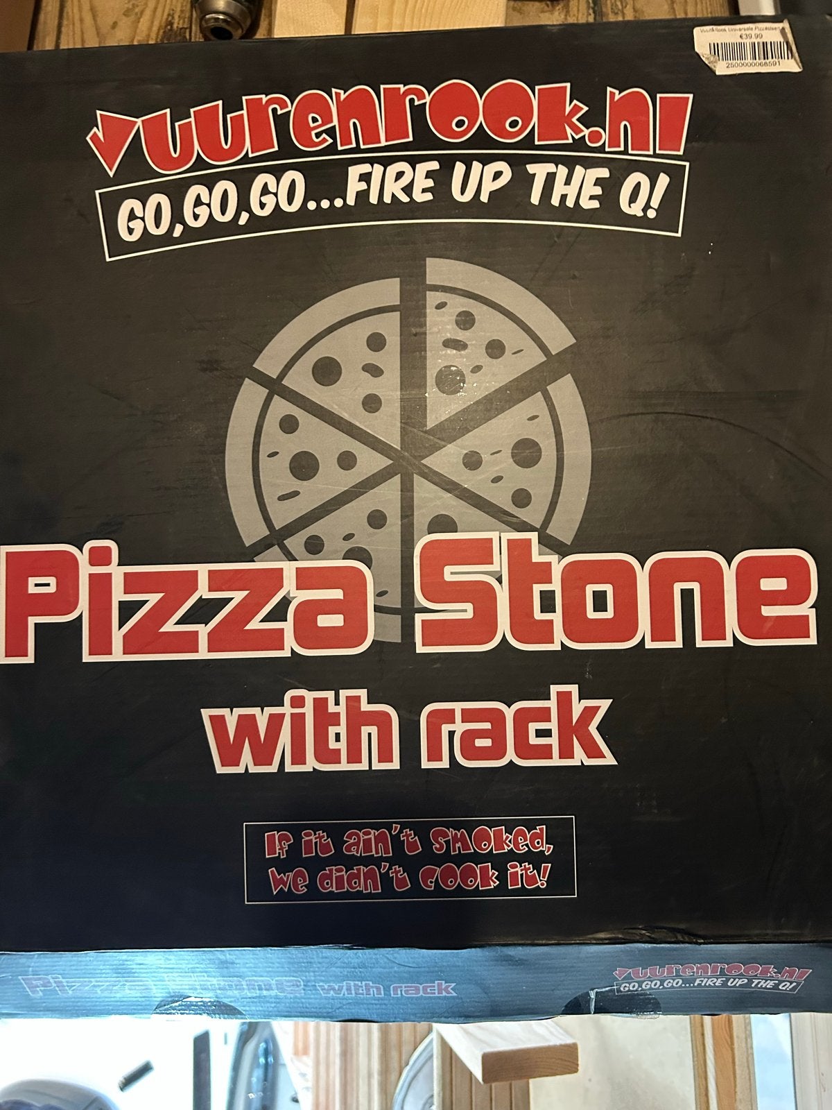 Vuur&Rook Universele Pizzasteen met rek - Nieuw in doos, Beige, Overige typen, Nieuw, Ophalen of Verzenden