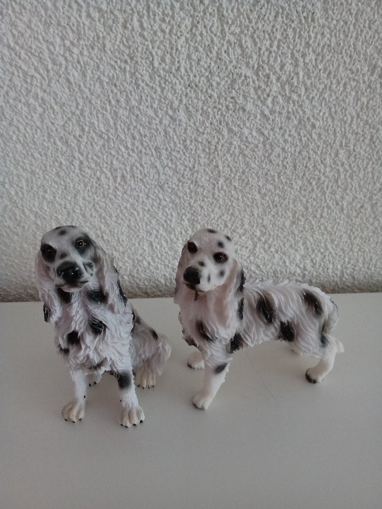 2 Mooie Beeldjes van ENGELSE SETTERS, Ophalen of Verzenden, Zo goed als nieuw, Hond of Kat, Beeldje of Figuurtje