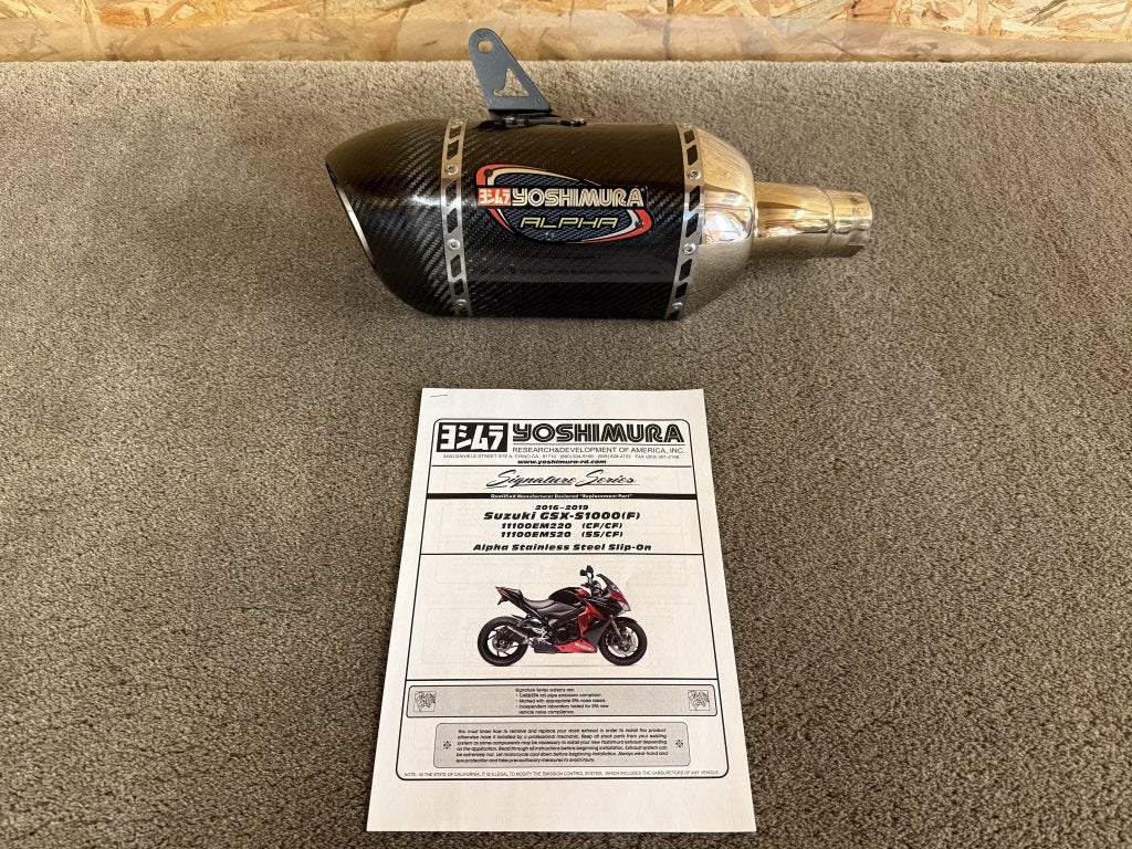 Yoshimura Alpha carbon uitlaat GSX-S1000 GSXS1000 F 16-20, Gebruikt, 5420 Daniels Street, Chino, CA, 91710, US, Verzenden, Sales@yoshimura-rd.com