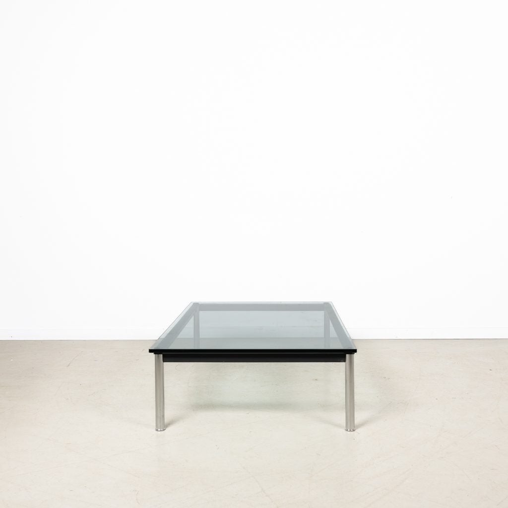 Cassina LC10-P Salontafel Zwart Glas - Chroom, Huis en Inrichting, Tafels | Salontafels, Niet ingevuld, Zo goed als nieuw, Niet ingevuld