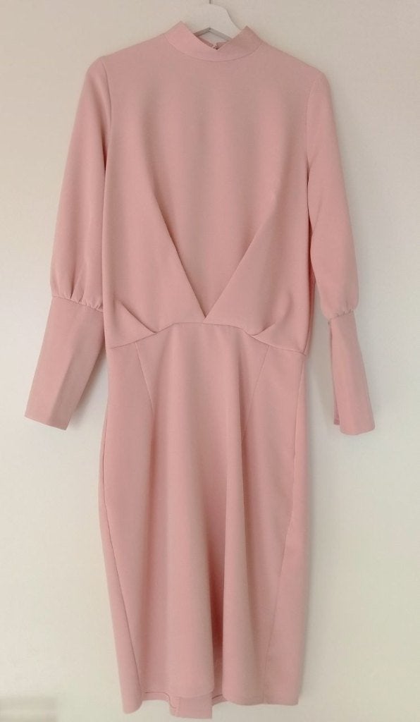 Roze 3/4 jurk met open rug - Maat 40, Maat 38/40 (M), Ophalen of Verzenden, Zo goed als nieuw, Knielengte