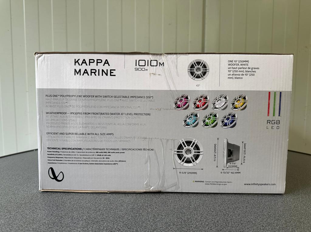 Infinity Kappa 1010M 10" 900 Watt Marine met led, Ophalen of Verzenden, Nieuw