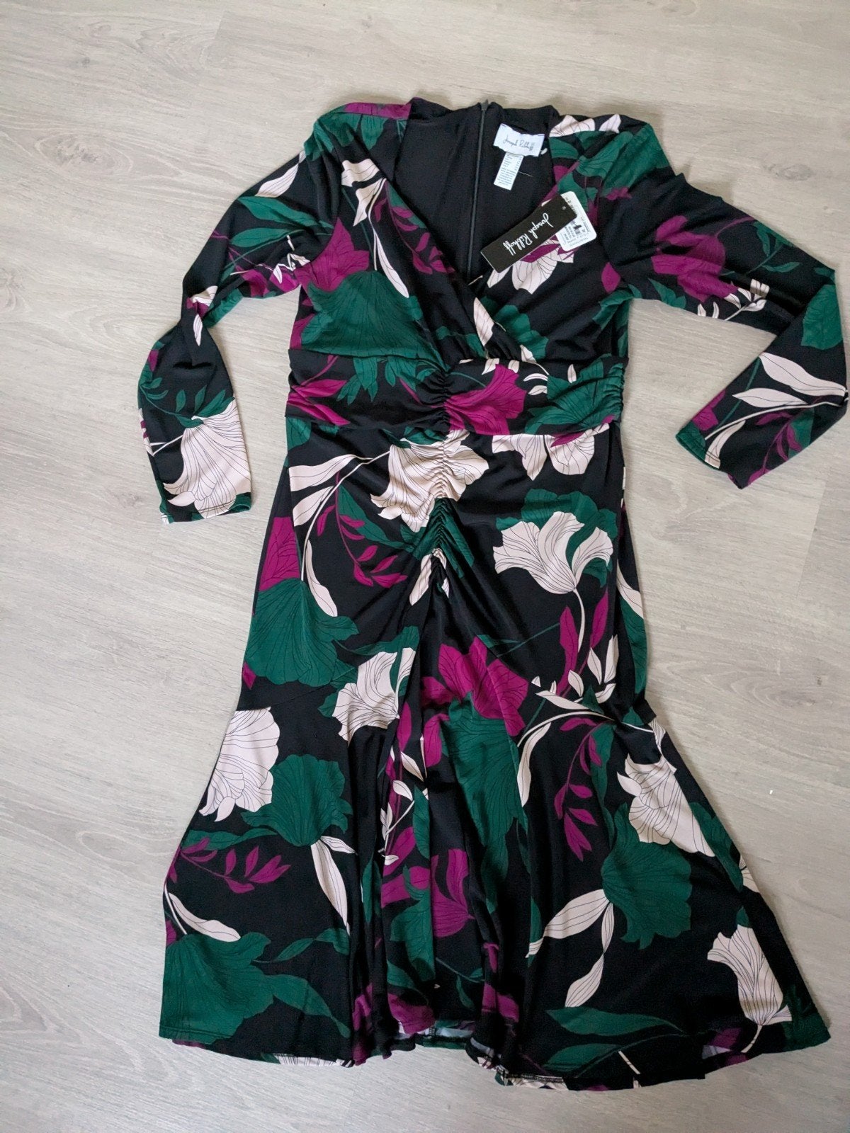 Joseph Ribkoff Jurk Zwart met Bloemenprint Maat 40, Maat 38/40 (M), Zwart, Joseph Ribkoff, Nieuw