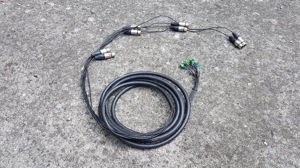 Multikabel 8 kanalen 4~5 m - XLR (fem) naar RIACON (Phoenix), Ophalen of Verzenden, Zo goed als nieuw, Apparatuur