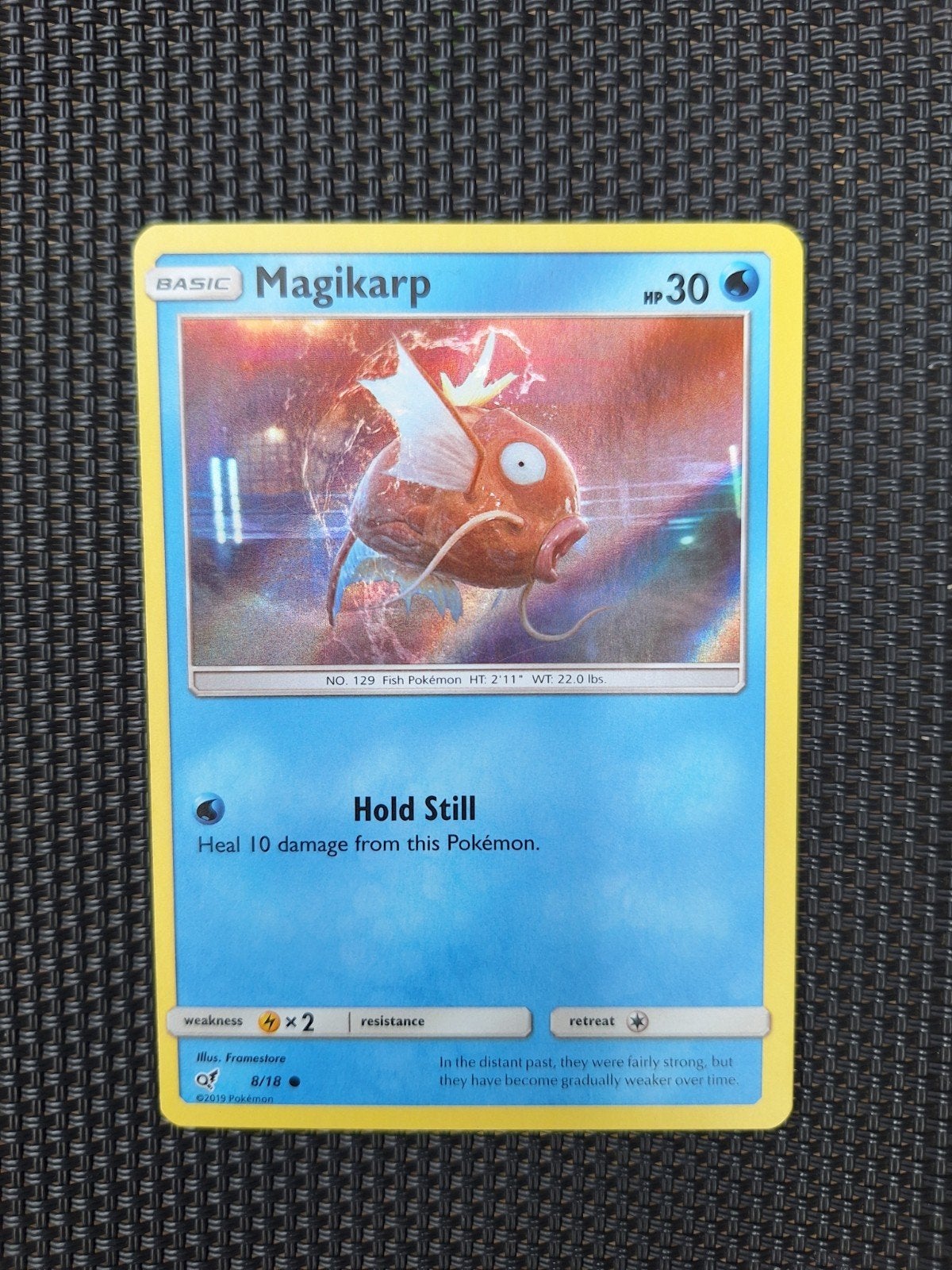 Pokémon Magikarp 8/18 holo, Ophalen of Verzenden, Zo goed als nieuw, Losse kaart, Foil