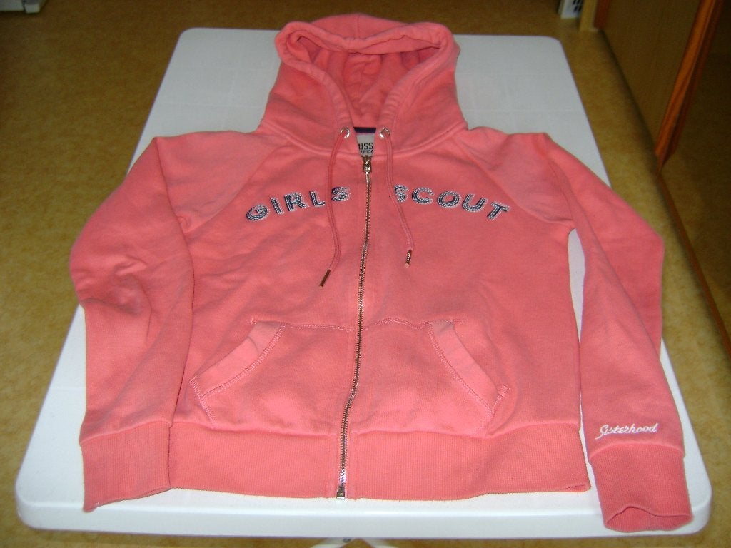 roze hoody mt 176 met tekst voor en onderkant mouw, Ophalen of Verzenden, Zo goed als nieuw, Meisje, Trui of Vest