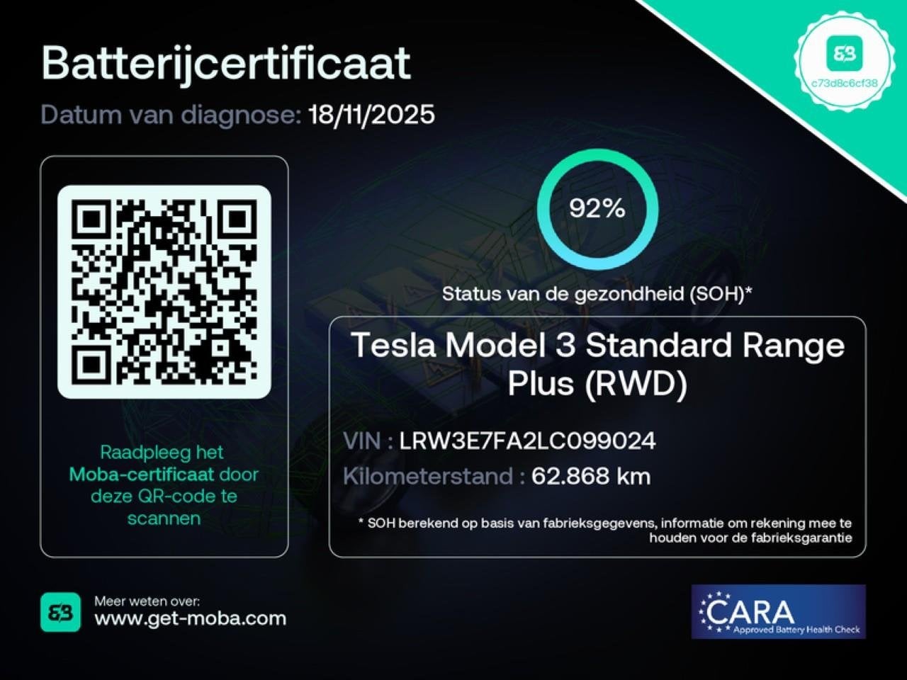 Tesla Model 3 Standard RWD Plus 92% SoH [ LFP ACCU+AUTOPILOT, Auto's, Tesla, Automaat, Achterwielaandrijving, Gebruikt, Zwart