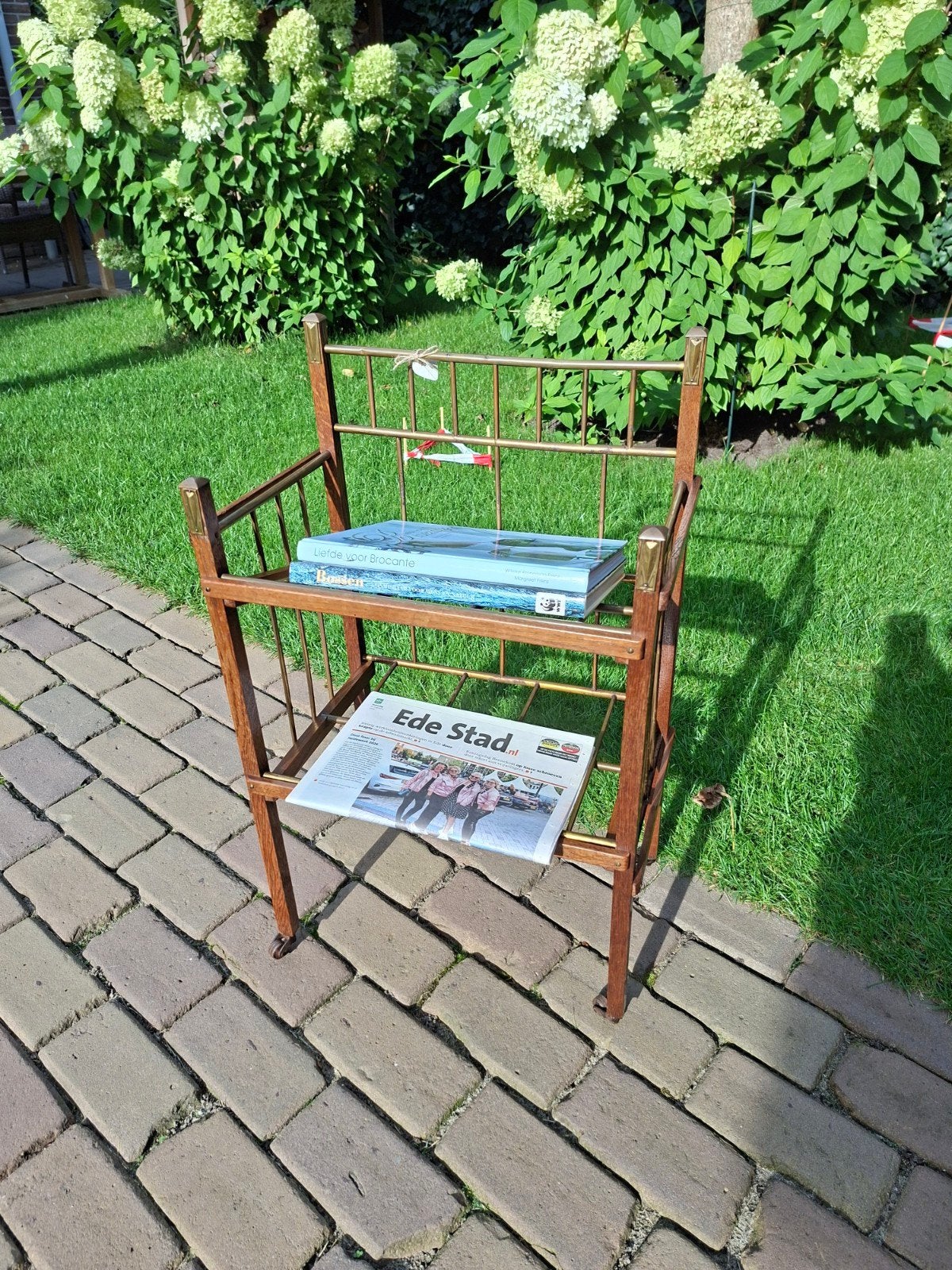 Vintage Lectuurtafel op Wieltjes - Zeldzaam Exemplaar, Ophalen of Verzenden