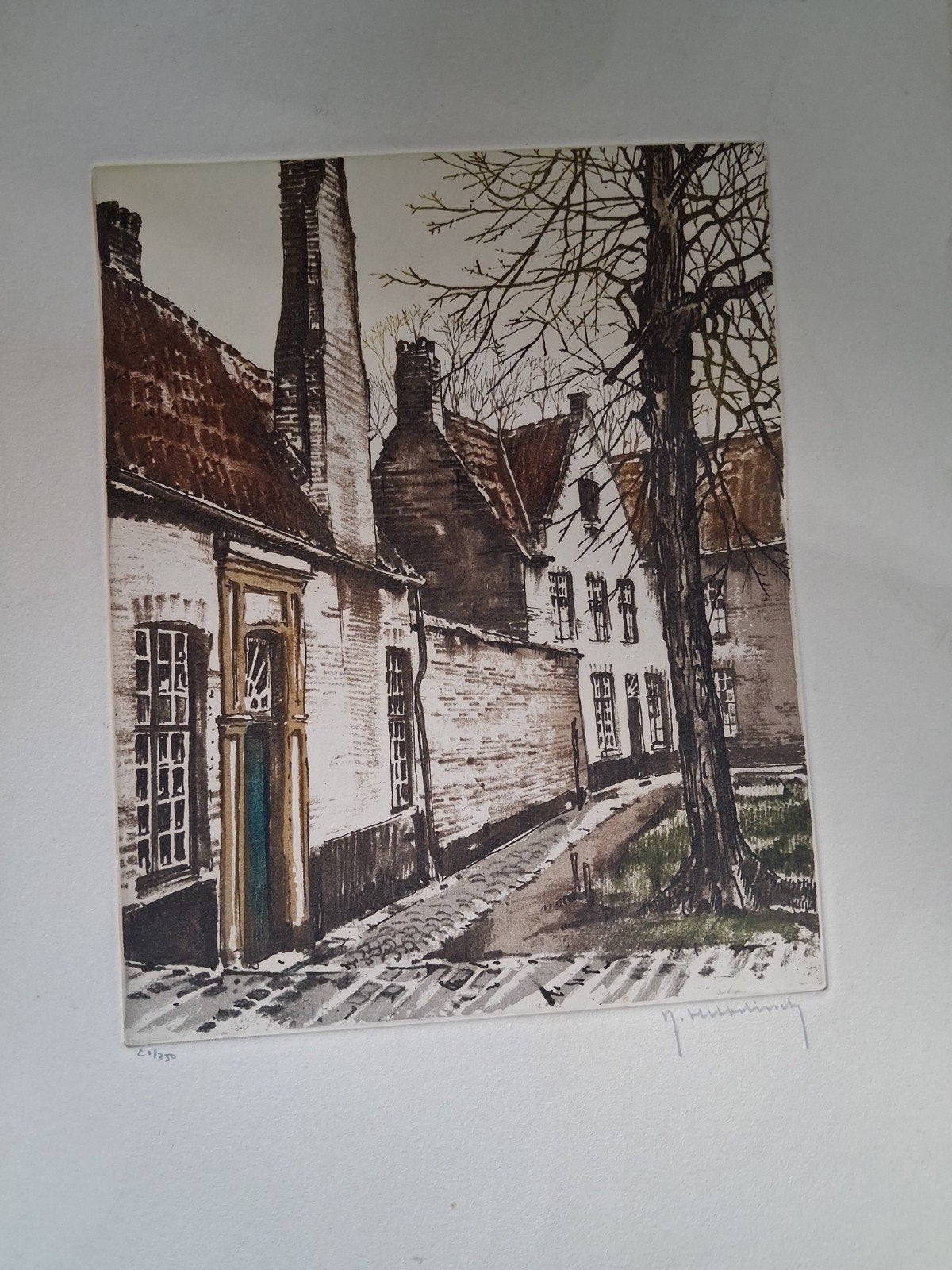 handgesigneerde ets van Roger Hebbelinck, Antiek en Kunst, Ophalen of Verzenden