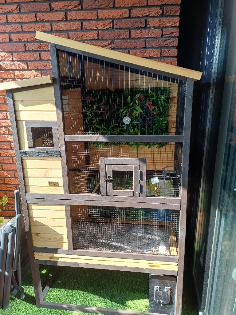 Te koop leuke houten voliere, Ophalen of Verzenden, Gebruikt, Hout, Volière