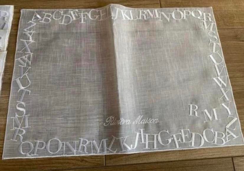 20 nieuwe stoffen placemats alfabet riviera maison, Ophalen of Verzenden, Nieuw, Rechthoek