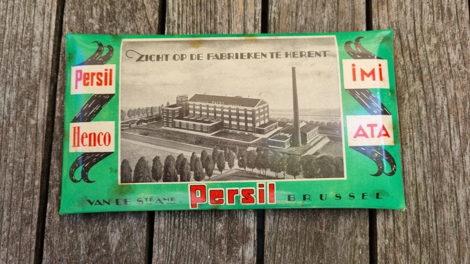 Vintage Persil Reclamebord Blik - Herent België, Ophalen, Gebruikt, Reclamebord