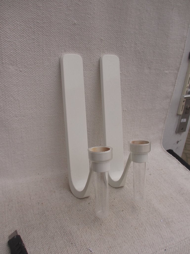 2 stuks Vintage IKEA Knivig / Ehlèn Johansson, Huis en Inrichting, Woonaccessoires | Kandelaars en Kaarsen, Gebruikt, 32 cm, Wit