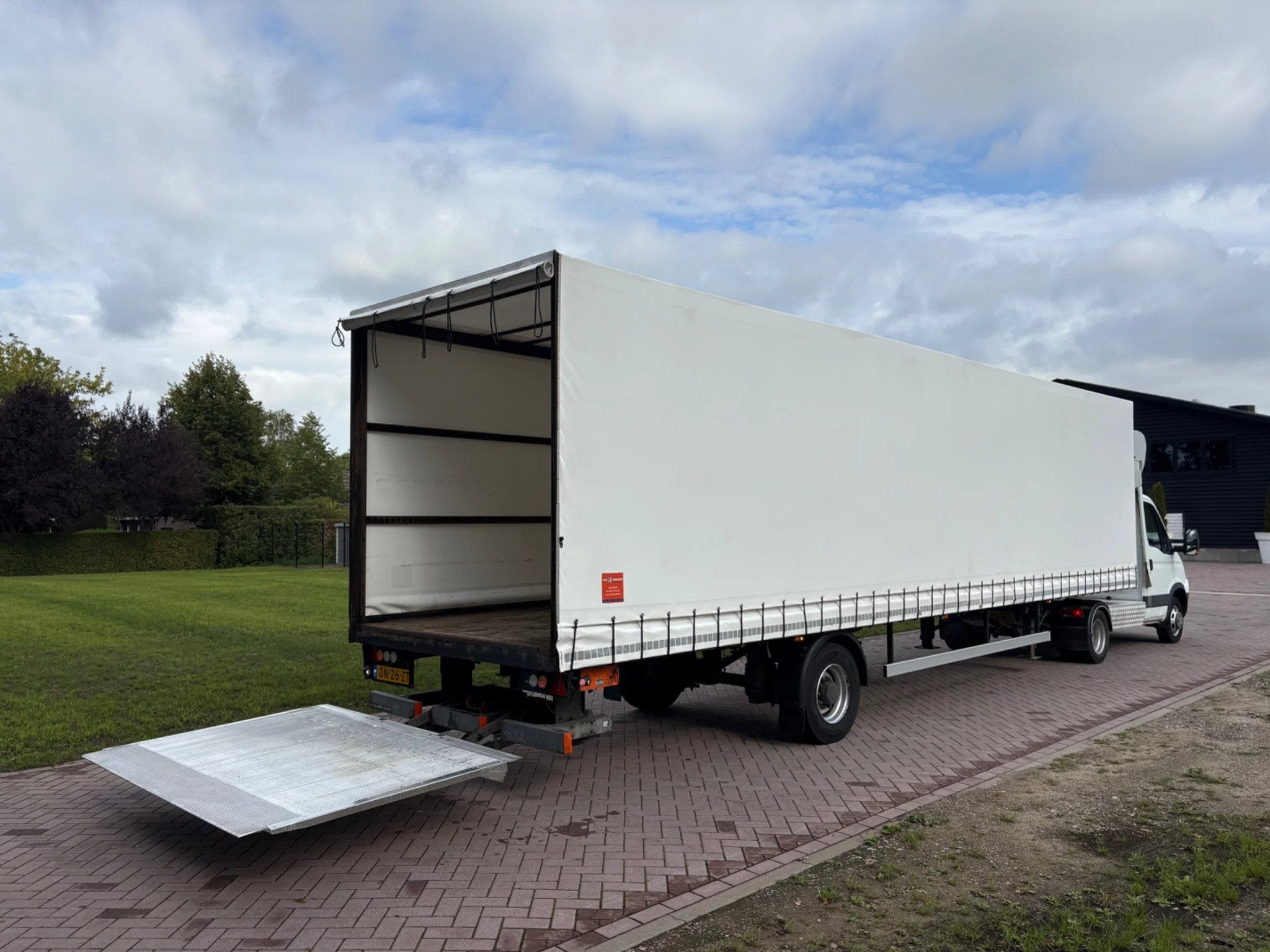 DRAF PE 5,5-7 Be oplegger 7 TON huifzeilen met laadklep 750, Auto's, Overige brandstoffen, Wit, Origineel Nederlands, Bedrijf