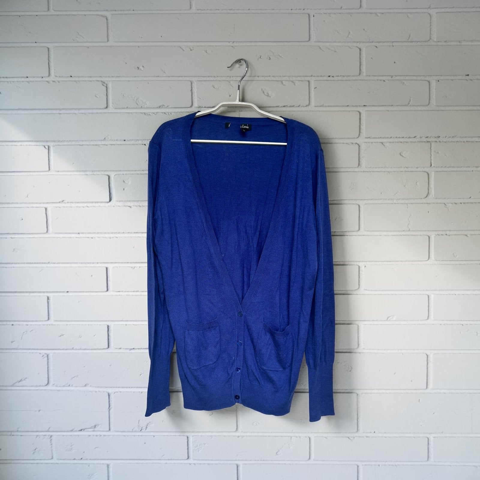 King Louie Vest Maat L Blauw Gebreid Modal Zijde, Kl, Maat 42/44 (L), Zo goed als nieuw, Kl