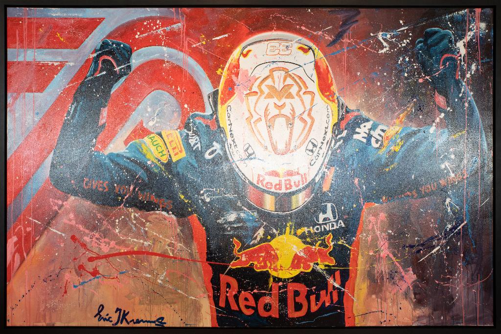 Eric Jan Kremer schilderij Max Verstappen - 3 meter breed, Ophalen, Zo goed als nieuw, Formule 1
