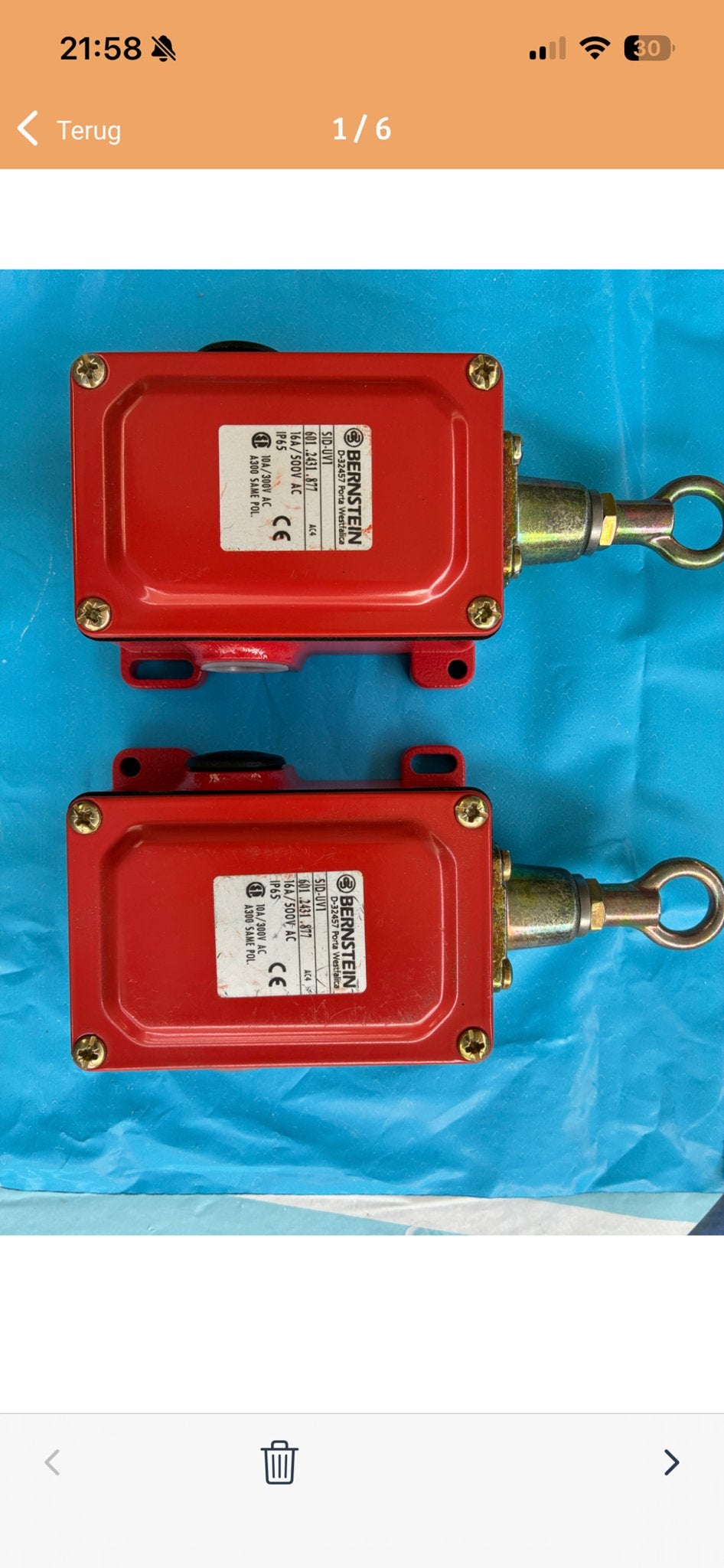 Bernstein Veiligheidsschakelaars SID-UV1 (2 stuks), Ophalen