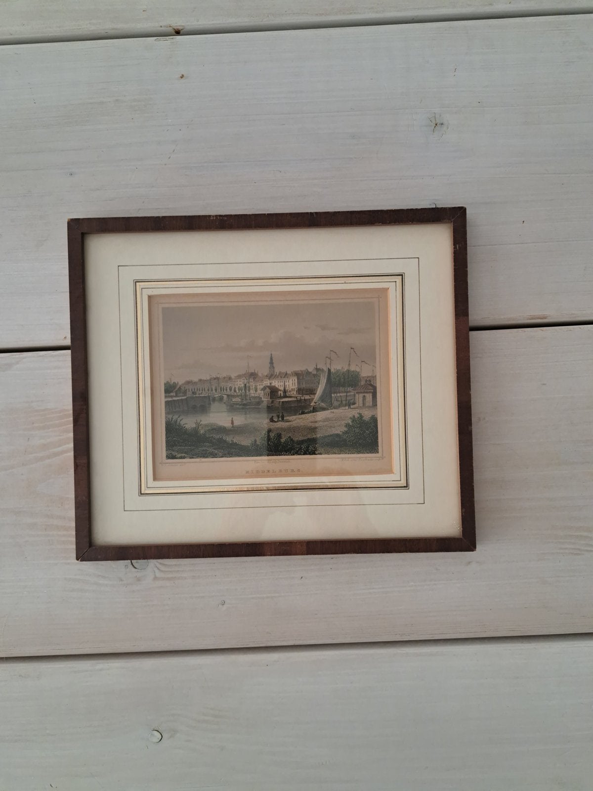 Historische gravure Middelburg door Chr. Schüler (ca. 1855), Antiek en Kunst, Ophalen, 1800 - 1899, Stadsgezicht, Gravure