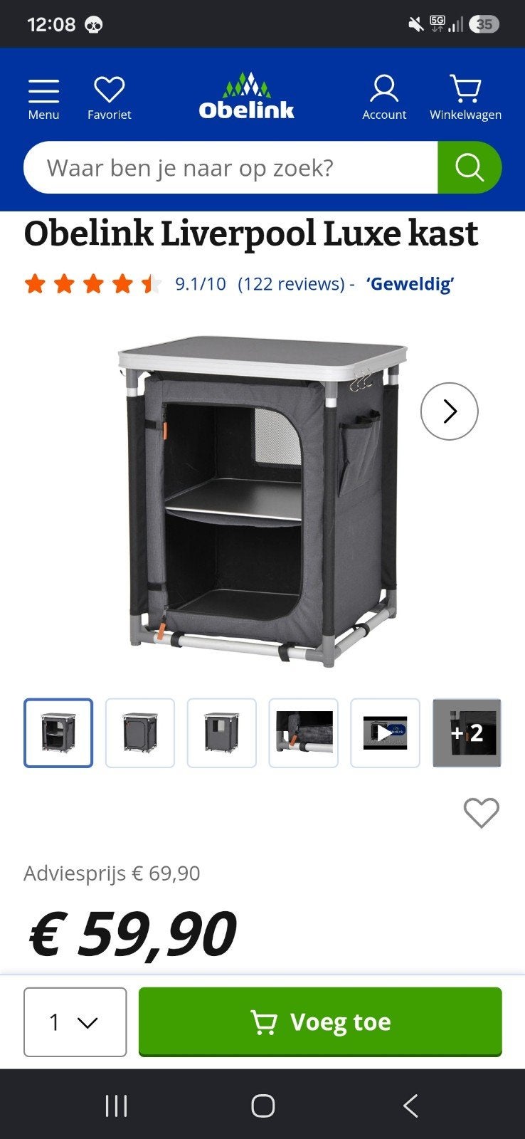 Obelink Liverpool Luxe kast - Campingkast, Ophalen, Zo goed als nieuw