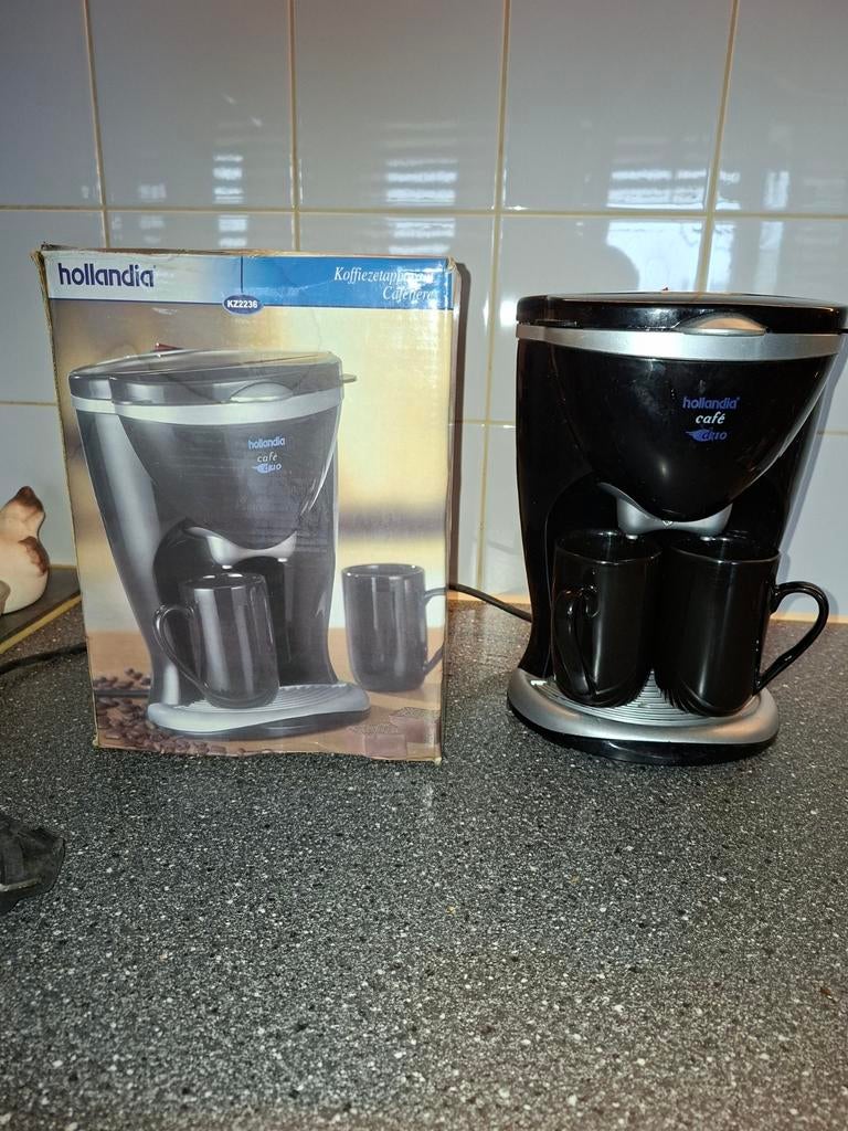 Hollandia Café Duo Koffiezetapparaat met 2 kopjes, Koffiemachine, Gemalen koffie, Ophalen of Verzenden, Zo goed als nieuw