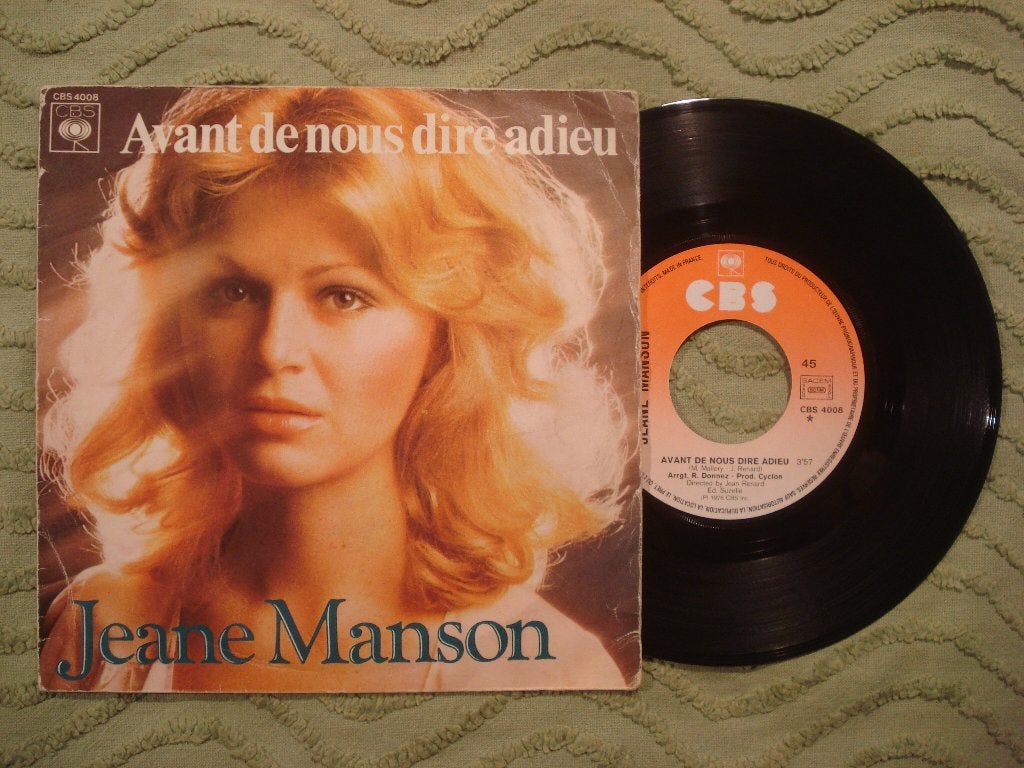 Jeane Manson 7" Vinyl Single: Avant de nous dire adieu (Fr), Ophalen of Verzenden, Zo goed als nieuw, 7 inch, Pop