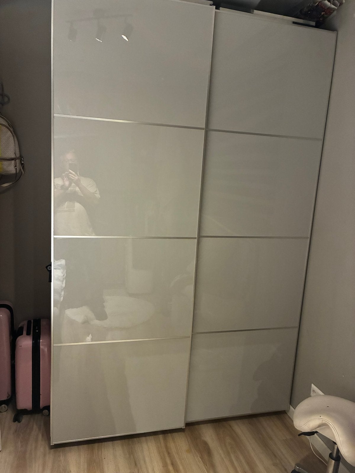 Mooie zgan Ikea Pax kast met schuifdeuren., Huis en Inrichting, Ophalen, Overige materialen, Met deur(en), 200 cm of meer