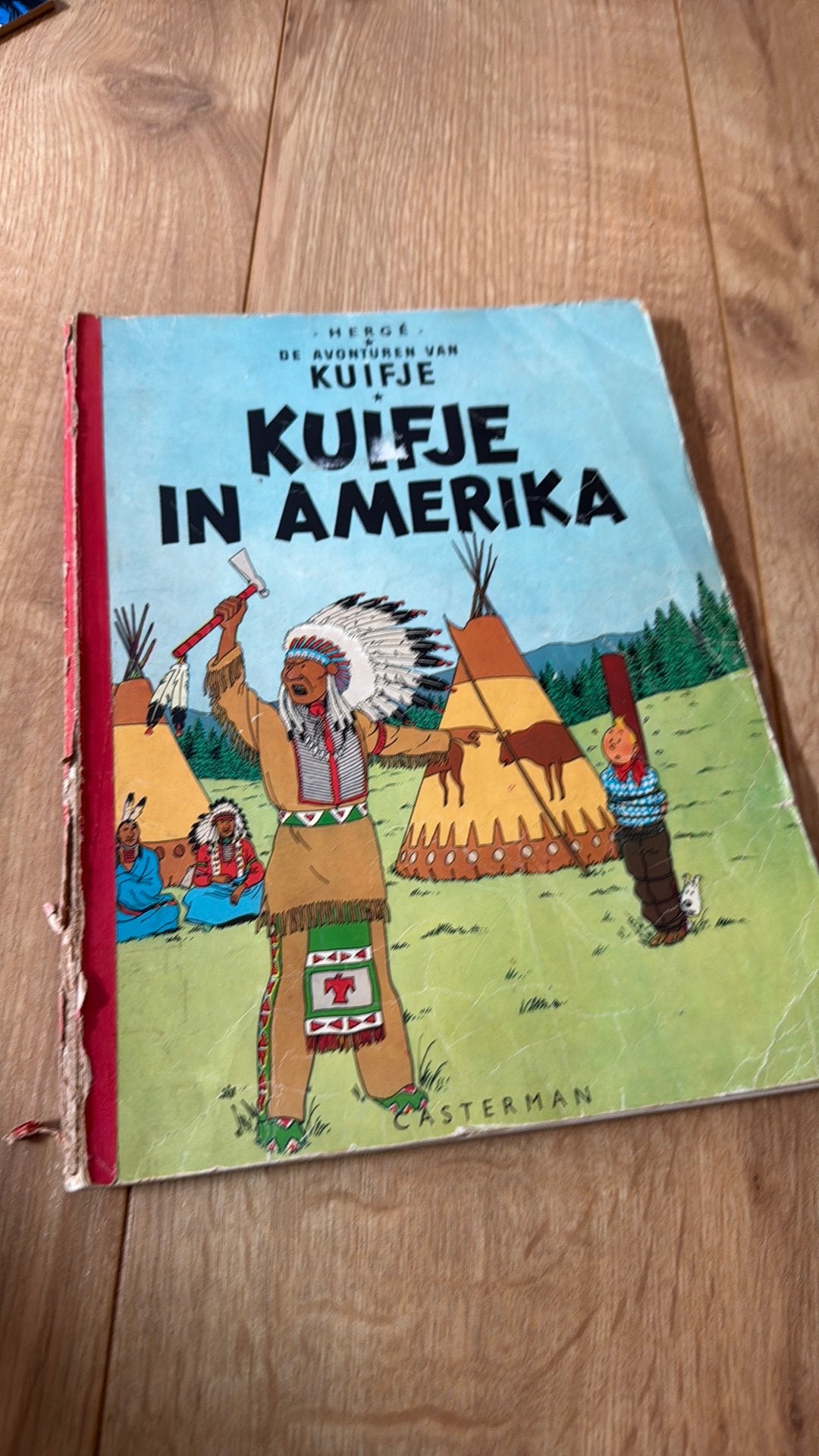 Kuifje in Amerika – Casterman 1947 oude Kuifje uitgave, Boeken, Eén stripboek, Ophalen of Verzenden, Gelezen