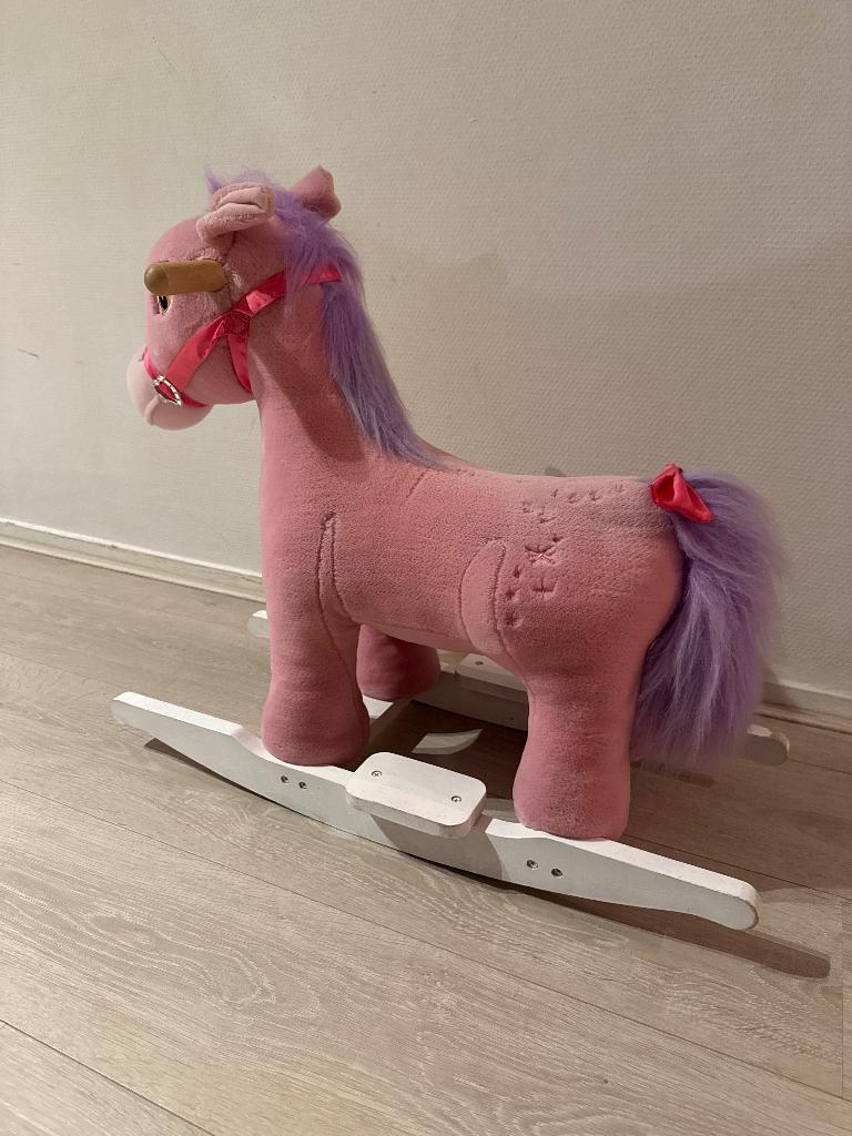 Roze hobbelpaard voor meisjes, Ophalen, Zo goed als nieuw