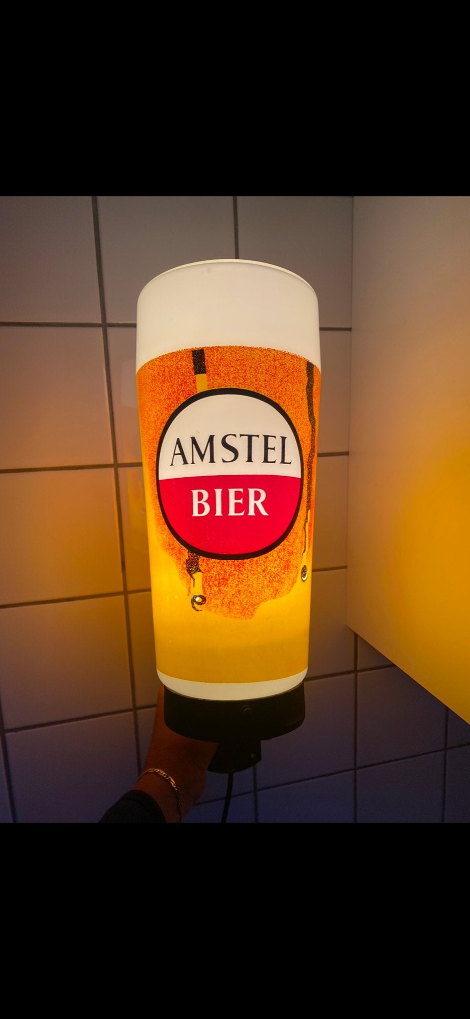 Amstel Bier Wandlamp - Unieke Verlichting, Ophalen of Verzenden, Gebruikt