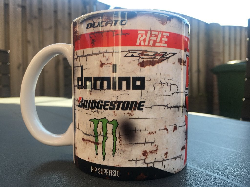 ✅ Marco Simoncelli Honda mok Vintage olie Moto GP, Ophalen of Verzenden, Nieuw, Motoren