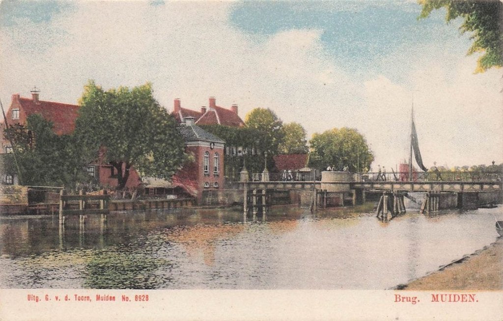 703-115-043 Muiden Brug, Verzamelen, Ansichtkaarten | Nederland, Verzenden, Voor 1920, Noord-Holland
