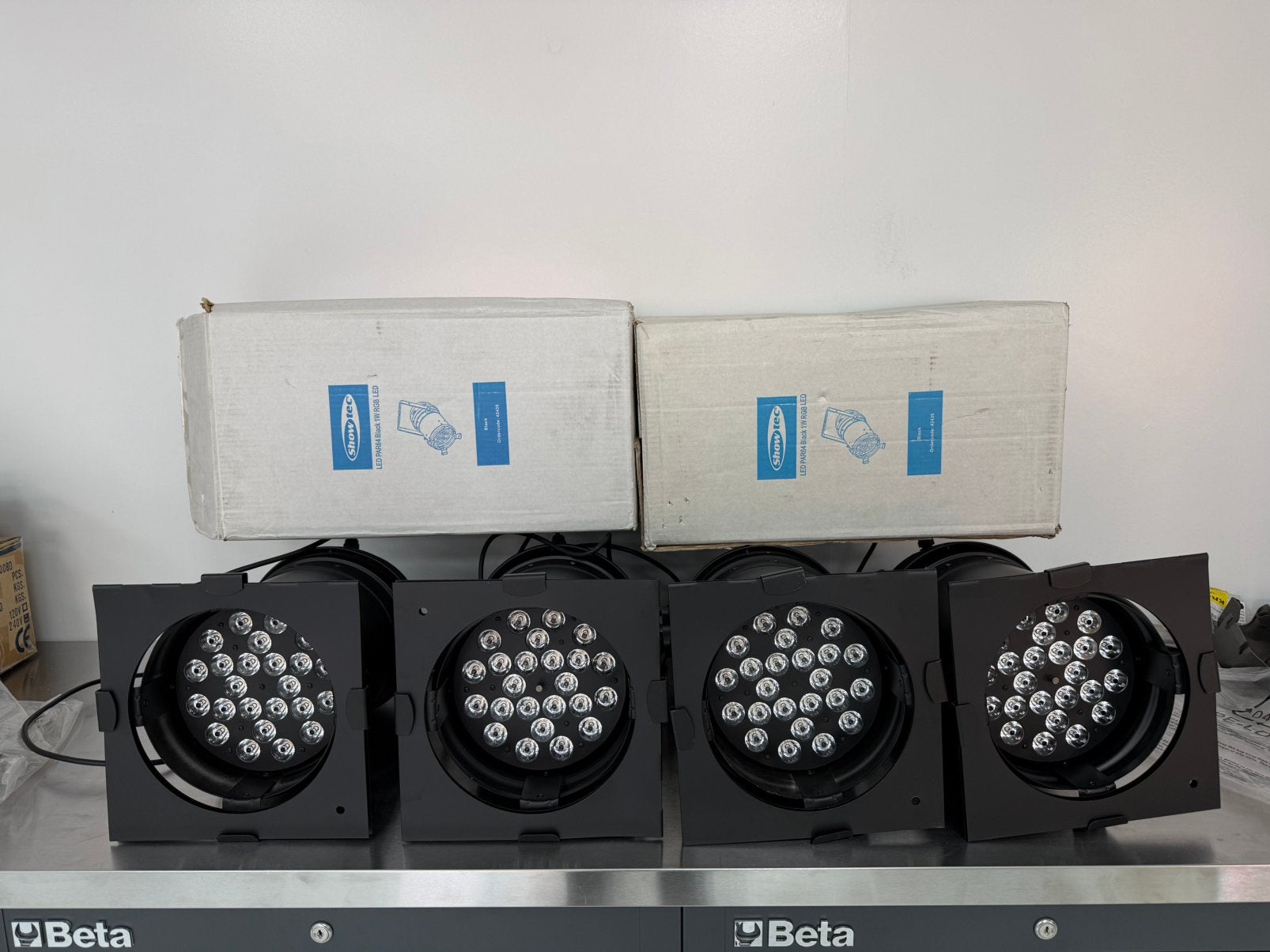 4x nieuw Showtec LED PAR 64, Geluidgestuurd, Showtec, ., Nieuw