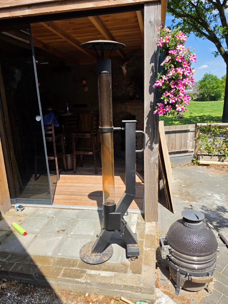 Pellet kachel heater, Tuin en Terras, Terrasverwarmers, Ophalen, Zo goed als nieuw
