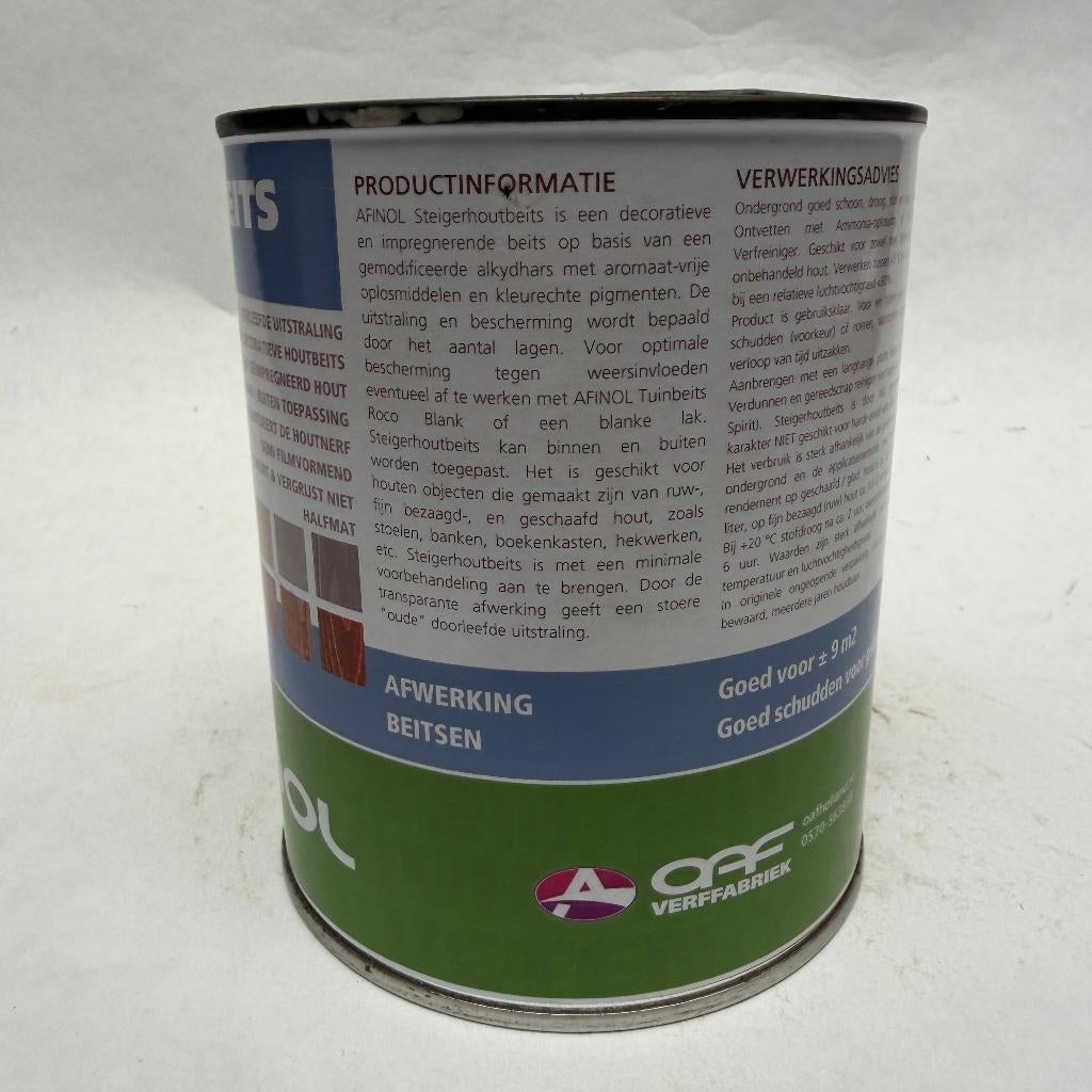Afinol Steigerhoutbeits Hout Beits Lak White Wash 750ml, Wit, Nieuw, Beits, Afinol