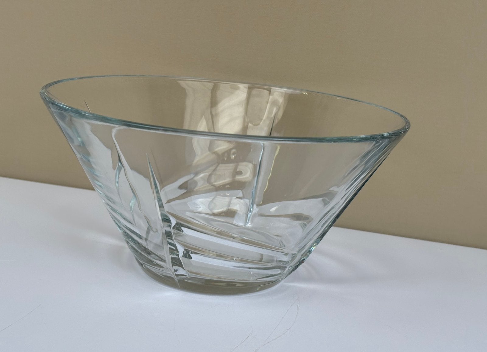 Fidenza Italy vintage kristallen (fruit) schaal, Fidenza, -, Geribbeld, Ophalen of Verzenden