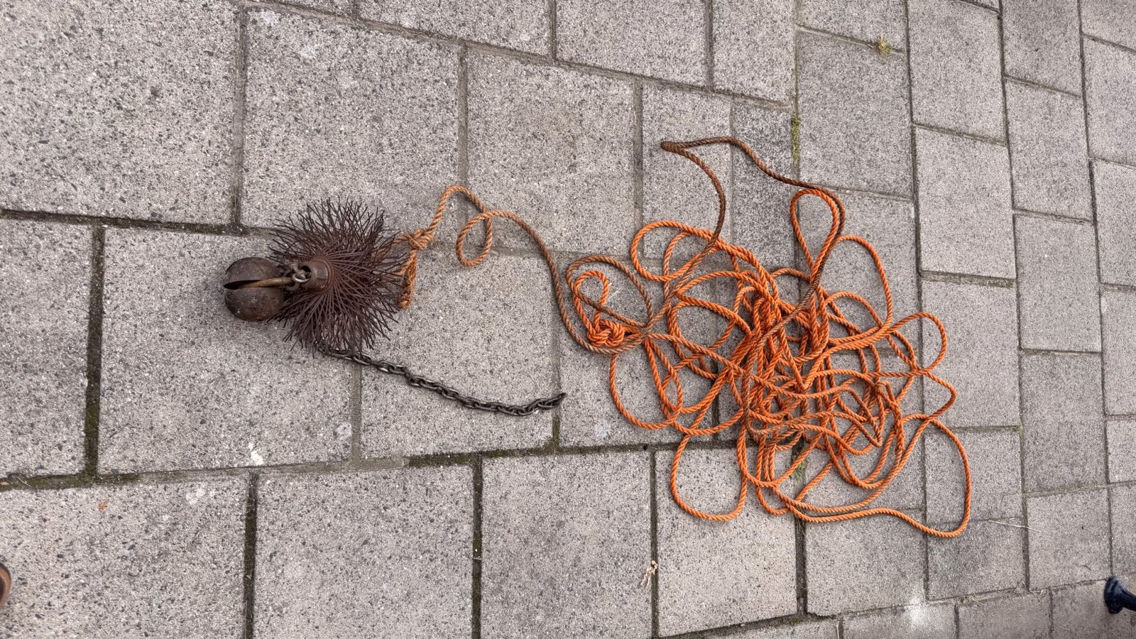 Schoorsteen veegset, Ophalen of Verzenden, Gebruikt