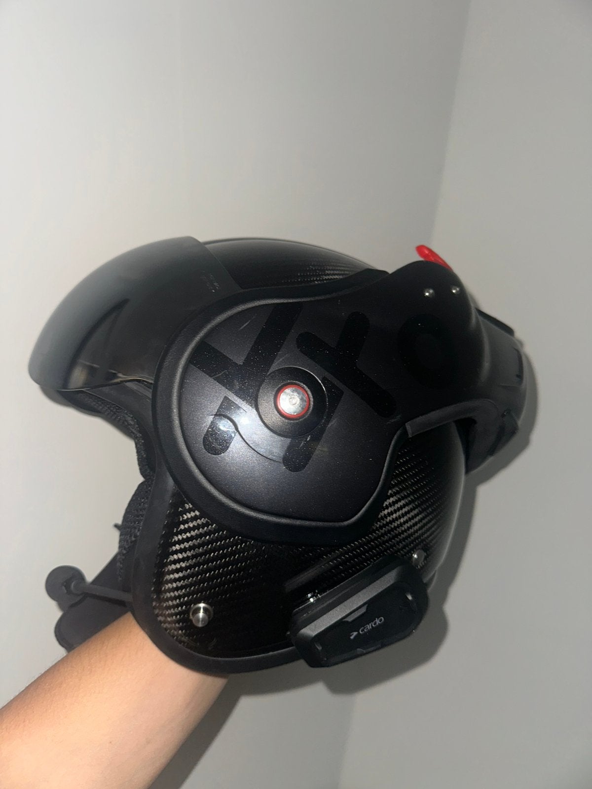 Carbon Boxxer helm+ Spiegel vizier+ Cardo spirit HD, Systeemhelm, Heren, Nieuw zonder kaartje, S