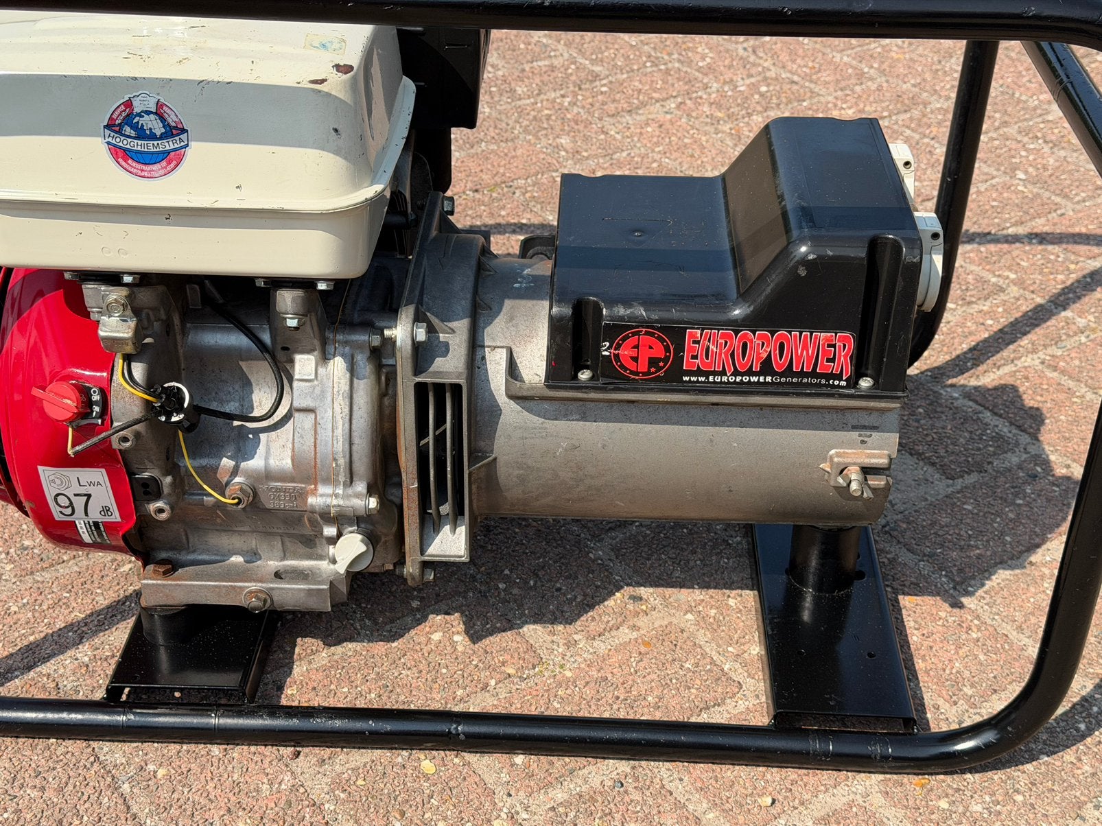 6 KVA aggregaat 230 volt Honda benzine generator, Ophalen, Gebruikt, 5 tot 10 kVA, Benzine
