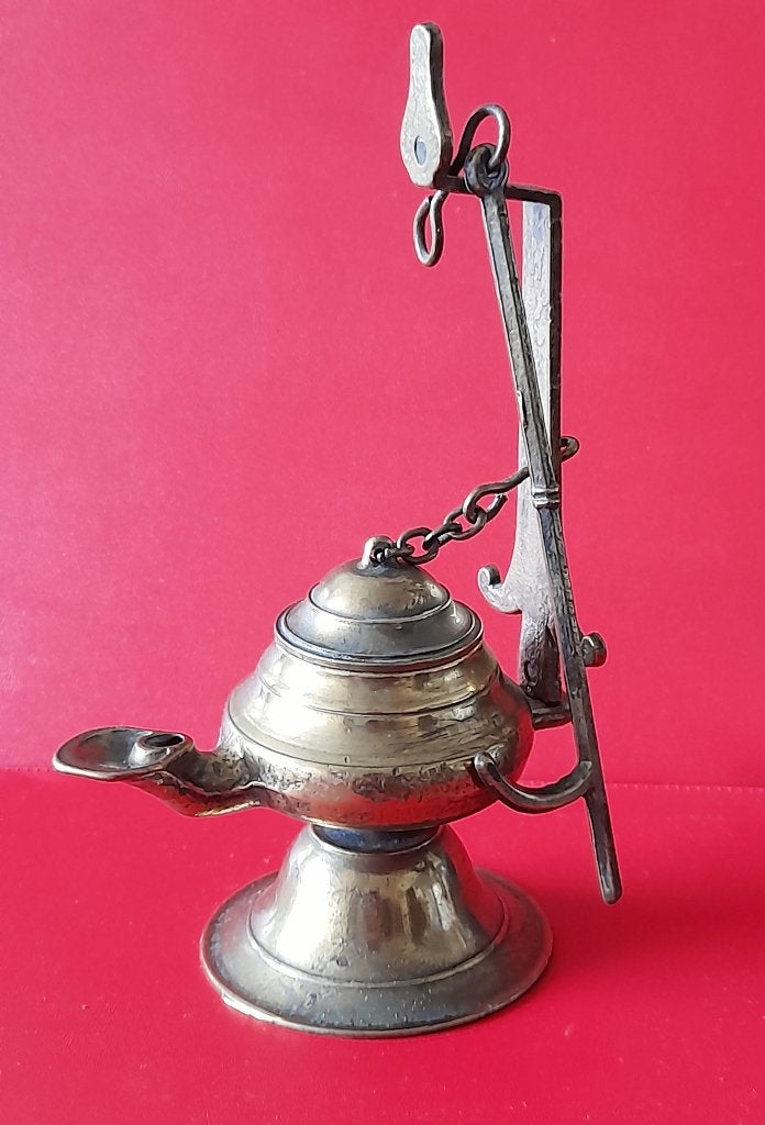 Bronzen olielampje tuitlampje, Antiek en Kunst, Ophalen of Verzenden