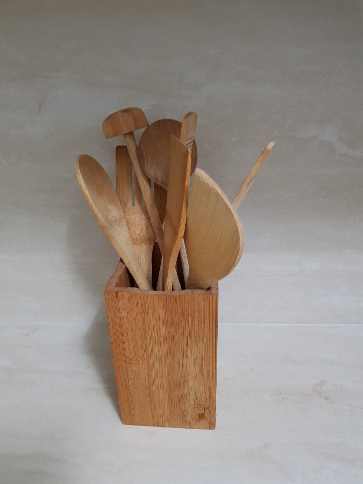 pol lepels en houder, Ophalen of Verzenden, Zo goed als nieuw, Hout