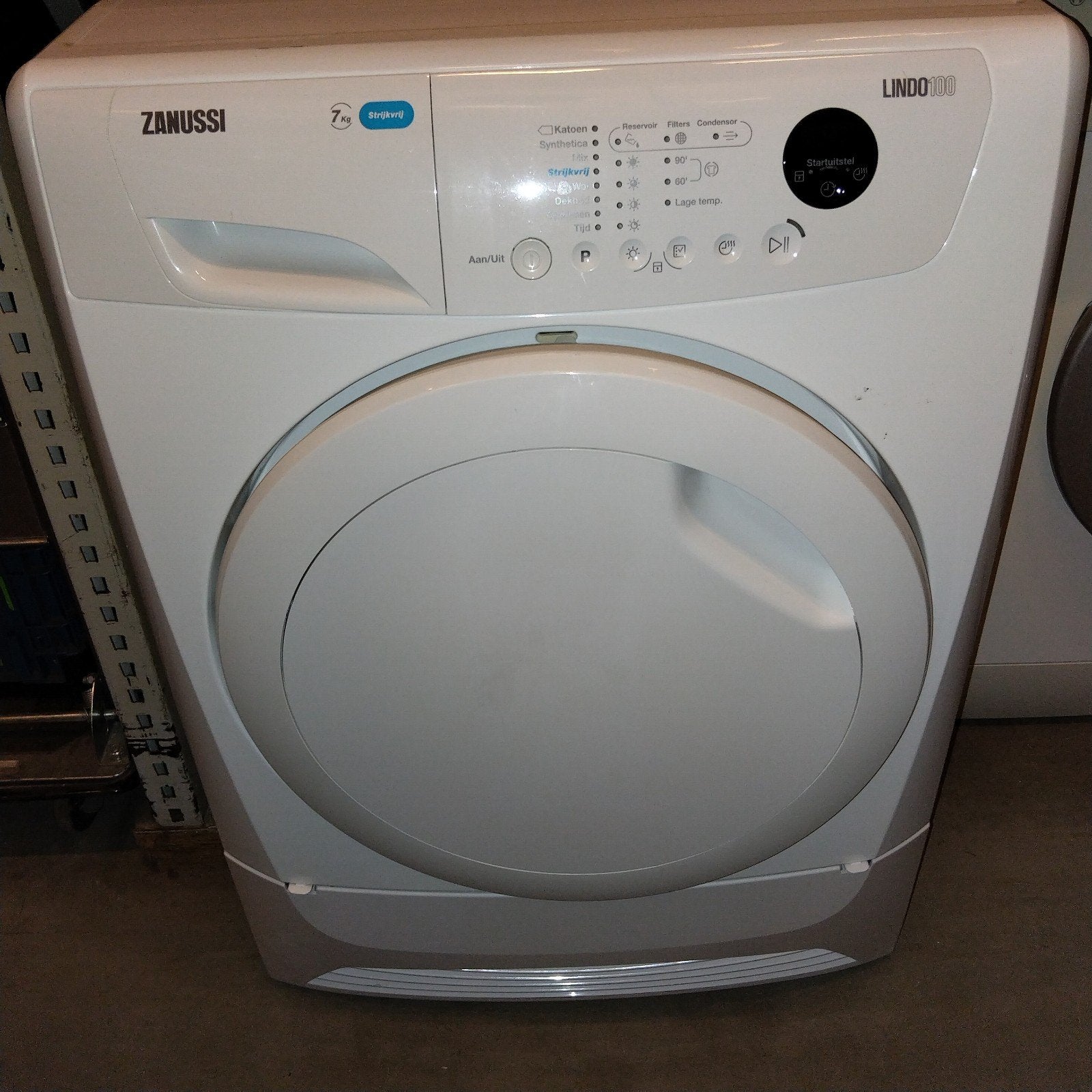 Zanussi Lindo 100 Condensdroger - 7 kg, Ophalen, 6 tot 8 kg, Gebruikt, 85 tot 90 cm