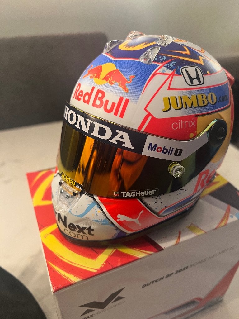 Max Verstappen helm 1:2  Dutch 1021, Ophalen of Verzenden, Nieuw, Formule 1