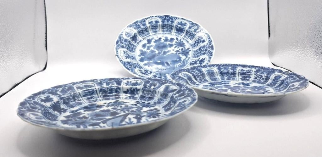 3 stuks 17e eeuws Kangxi bordjes, Antiek en Kunst, Antiek | Porselein, Ophalen of Verzenden