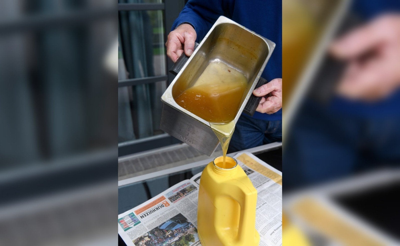 Plantaardige frituurvet"  breng het langs of ik haal het op., Ophalen