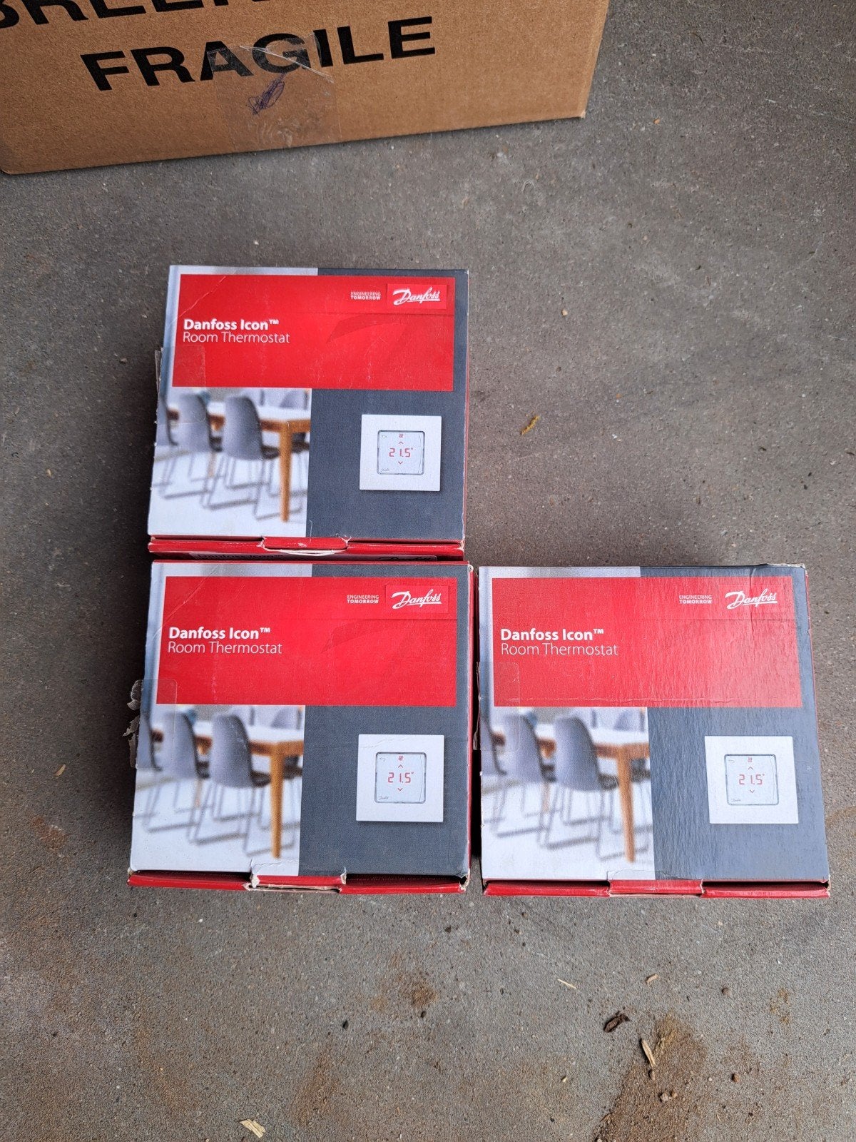 3x Nieuw Danfoss Icon Room Thermostat 088U1050, ., Nieuw, Ophalen of Verzenden, Danfoss
