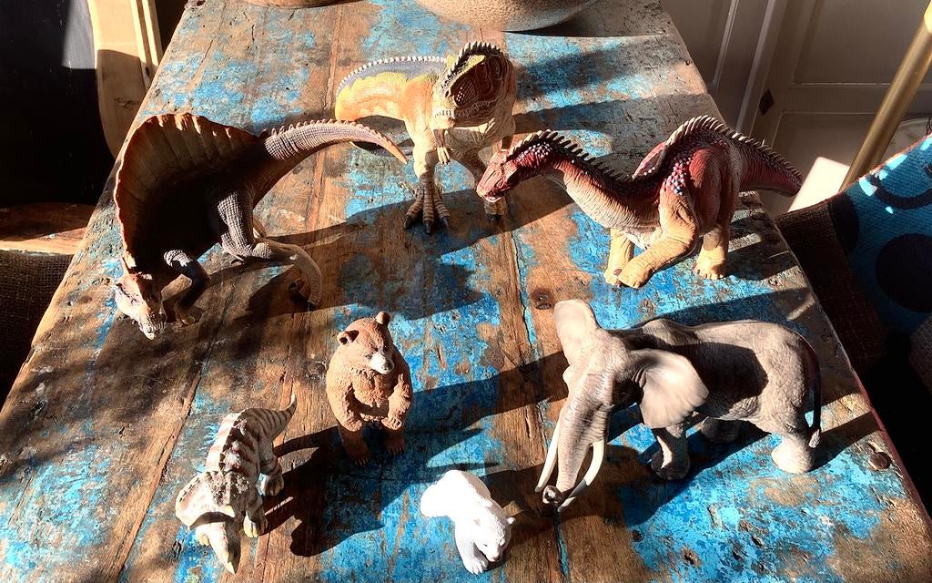 7 Schleich Dieren Figuren - Olifant, Beren en Dino’s, Ophalen of Verzenden, Gebruikt